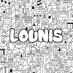 Coloraci&oacute;n del nombre LOUNIS - decorado ciudad