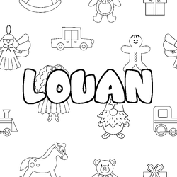 Coloraci&oacute;n del nombre LOUAN - decorado juguetes