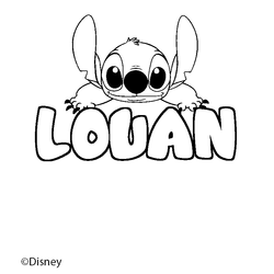 Coloraci&oacute;n del nombre LOUAN - decorado Stitch