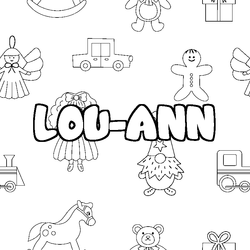 Coloraci&oacute;n del nombre LOU-ANN - decorado juguetes