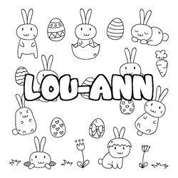 Coloraci&oacute;n del nombre LOU-ANN - decorado Pascua