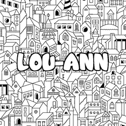 Coloraci&oacute;n del nombre LOU-ANN - decorado ciudad