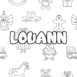 Coloraci&oacute;n del nombre LOUANN - decorado juguetes