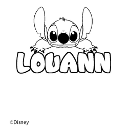Coloraci&oacute;n del nombre LOUANN - decorado Stitch