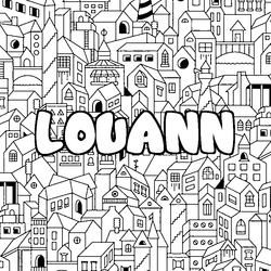 Coloraci&oacute;n del nombre LOUANN - decorado ciudad