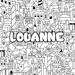 Coloraci&oacute;n del nombre LOUANNE - decorado ciudad