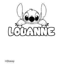 Coloraci&oacute;n del nombre LOUANNE - decorado Stitch