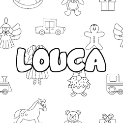Coloraci&oacute;n del nombre LOUCA - decorado juguetes