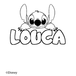 Coloraci&oacute;n del nombre LOUCA - decorado Stitch