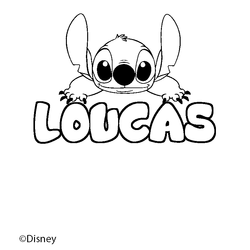Coloraci&oacute;n del nombre LOUCAS - decorado Stitch