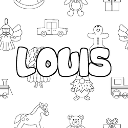 Coloraci&oacute;n del nombre LOUIS - decorado juguetes