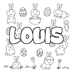 Coloraci&oacute;n del nombre LOUIS - decorado Pascua