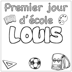 Coloraci&oacute;n del nombre LOUIS - decorado primer d&iacute;a de escuela