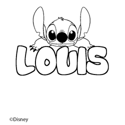Coloraci&oacute;n del nombre LOUIS - decorado Stitch