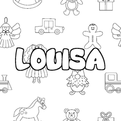 Coloraci&oacute;n del nombre LOUISA - decorado juguetes