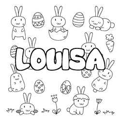 Coloraci&oacute;n del nombre LOUISA - decorado Pascua