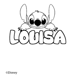 Coloraci&oacute;n del nombre LOUISA - decorado Stitch