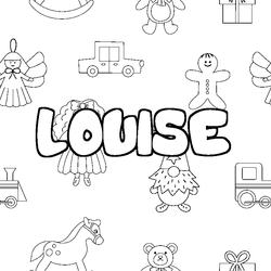 Coloraci&oacute;n del nombre LOUISE - decorado juguetes