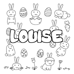 Coloraci&oacute;n del nombre LOUISE - decorado Pascua