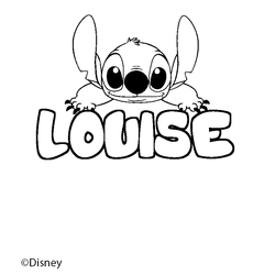 Coloraci&oacute;n del nombre LOUISE - decorado Stitch