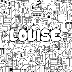 Coloraci&oacute;n del nombre LOUISE - decorado ciudad