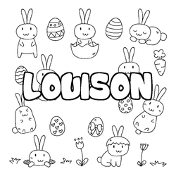 Coloraci&oacute;n del nombre LOUISON - decorado Pascua