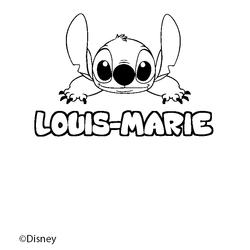 Coloraci&oacute;n del nombre LOUIS-MARIE - decorado Stitch