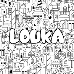 Coloraci&oacute;n del nombre LOUKA - decorado ciudad