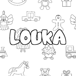 Coloraci&oacute;n del nombre LOUKA - decorado juguetes