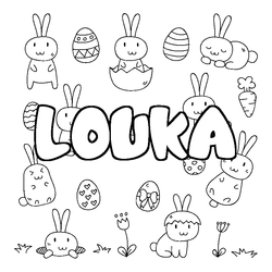 Coloraci&oacute;n del nombre LOUKA - decorado Pascua