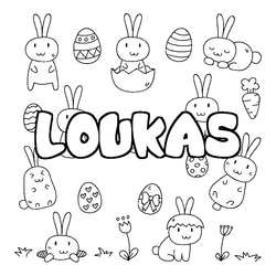 Coloraci&oacute;n del nombre LOUKAS - decorado Pascua