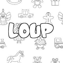 Coloraci&oacute;n del nombre LOUP - decorado juguetes