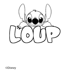 Coloraci&oacute;n del nombre LOUP - decorado Stitch