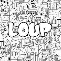 Coloraci&oacute;n del nombre LOUP - decorado ciudad