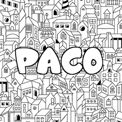 Coloraci&oacute;n del nombre PACO - decorado ciudad