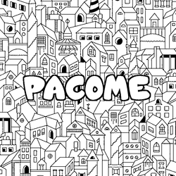 Coloraci&oacute;n del nombre PACOME - decorado ciudad