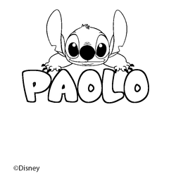 Coloraci&oacute;n del nombre PAOLO - decorado Stitch