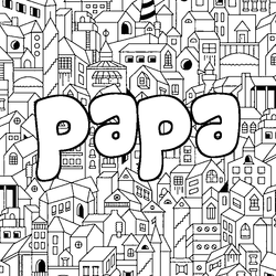 Coloraci&oacute;n del nombre papa - decorado ciudad