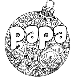 Coloraci&oacute;n del nombre papa - decorado bola de Navidad
