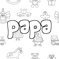Coloraci&oacute;n del nombre papa - decorado juguetes