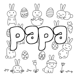 Coloraci&oacute;n del nombre papa - decorado Pascua