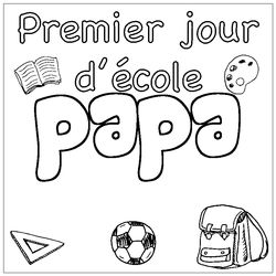 Coloraci&oacute;n del nombre papa - decorado primer d&iacute;a de escuela