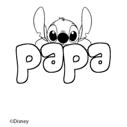 Coloraci&oacute;n del nombre papa - decorado Stitch