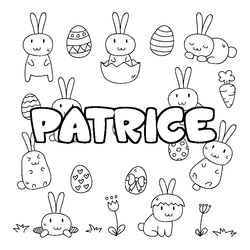 Coloraci&oacute;n del nombre PATRICE - decorado Pascua