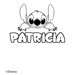 Coloraci&oacute;n del nombre PATRICIA - decorado Stitch