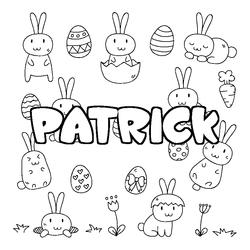 Coloraci&oacute;n del nombre PATRICK - decorado Pascua
