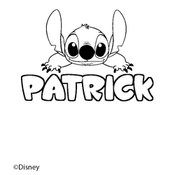 Coloraci&oacute;n del nombre PATRICK - decorado Stitch