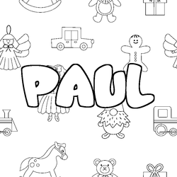 Coloraci&oacute;n del nombre PAUL - decorado juguetes