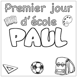 Coloraci&oacute;n del nombre PAUL - decorado primer d&iacute;a de escuela