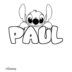 Coloraci&oacute;n del nombre PAUL - decorado Stitch